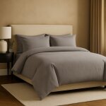 Parure 140x200 gris clair drap 90x190 / 200 taie 50x70