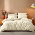 Parure 4 pi�ces lit 2 personnes ecru housse de couette 240x220