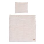 Parure de berceau en coton bio oeko - tex pois en relief beige amande Parure de berceau en coton bio oeko - tex pois en relief beige amande