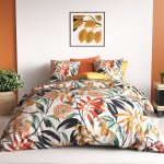 Parure de couette 100% coton 57 fils imprim�e 240x220cm 2 taies