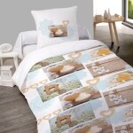 Parure de couette 100% coton flanelle imprime 140x200 1 taie