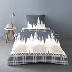 Parure de couette 100% coton flanelle imprime 140x200 1 taie