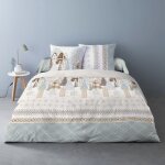 Parure de couette 100% coton flanelle imprimée 240x220cm 2 taies Parure de couette 100% coton flanelle imprimée 240x220cm 2 taies