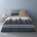 Parure de couette 100% coton flanelle imprimée 240x220cm 2 taies Parure de couette 100% coton flanelle imprimée 240x220cm 2 taies