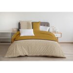 Parure de couette 100% coton - ocre - 240x260 cm Parure de couette 100% coton - ocre - 240x260 cm