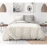 Parure de couette 3 pièces en percale de coton 220x240 beige Parure de couette 3 pièces en percale de coton 220x240 beige