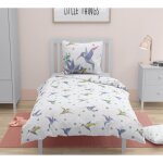 Parure de couette enfant 100% coton - bleu - 140x200 cm