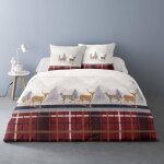 Parure de couette flanelle 100% coton multicolore 240x220cm 2 taies Parure de couette flanelle 100% coton multicolore 240x220cm 2 taies