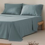 Parure de draps en 100% coton bleu 80x200 + 45x110cm Parure de draps en 100% coton bleu 80x200 + 45x110cm