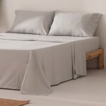 Parure de draps en 100% coton gris clair 105x200 + 45x125cm