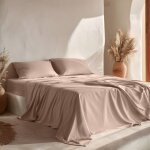Parure de draps en 100% coton rose 200x200 + (2)50x125cm