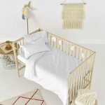 Parure housse de couette 2 pi�ces 100% coton blanc 115x145 cm