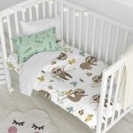 Parure housse de couette 2 pièces 100% coton multicolore 100x120 cm Parure housse de couette 2 pièces 100% coton multicolore 100x120 cm