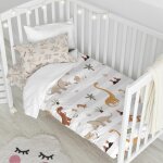 Parure housse de couette 2 pices 100% coton multicolore 100x120 cm