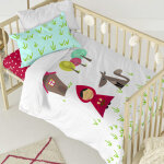 Parure housse de couette 2 pices 100% coton multicolore 115x145 cm