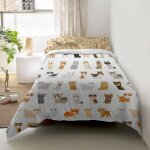 Parure housse de couette 2 pièces 100% coton multicolore 155x220 cm Parure housse de couette 2 pièces 100% coton multicolore 155x220 cm