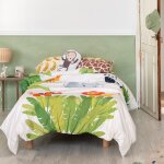 Parure housse de couette 2 pices 100% coton multicolore 155x220 cm