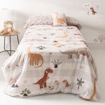 Parure housse de couette 2 pices 100% coton multicolore 155x220 cm
