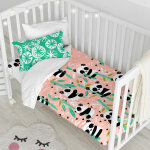 Parure housse de couette 2 pièces 100% coton rose 100x120 cm (berceau) Parure housse de couette 2 pièces 100% coton rose 100x120 cm (berceau)