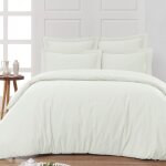 Parure housse de couette + 2 taies 65x65 cm ecru 260x240 cm