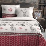 Parure housse de couette bauges rouge 240 x 220 cm 100 % coton Parure housse de couette bauges rouge 240 x 220 cm 100 % coton