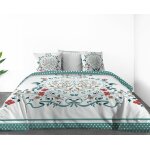 Parure housse de couette coton imprime + 2 taies 240x220 cm