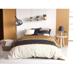 Parure housse de couette coton imprime + 2 taies 260x240 cm