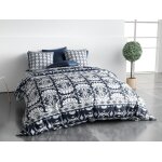 Parure housse de couette coton imprime + 2 taies 260x240 cm