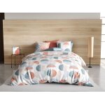 Parure housse de couette coton imprimée + 2 taies 260x240 cm Parure housse de couette coton imprimée + 2 taies 260x240 cm