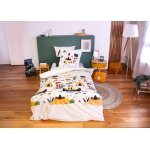 Parure housse de couette coton imprime + taie 140x200 cm