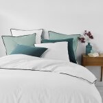 Parure de lit 100% coton blanc 220 x 240 cm