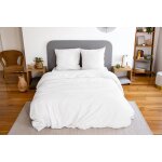Parure de lit 100% microfibre lave blanc 240 x 260 cm