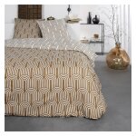 Parure de lit 2 personnes imprim gomtrique coton 220x240 cm