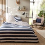 Parure de lit 2 personnes  rayures rversible 260x240cm