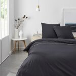 Parure de lit 2 personnes uni coton 220x240 cm
