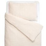 Parure de lit bébé housse et taie gaze de coton beige 100x140 cm Parure de lit bébé housse et taie gaze de coton beige 100x140 cm