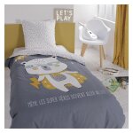 Parure de lit coton 1 personne imprim� ours polaire teddy