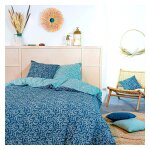 Parure de lit coton 2 personnes imprim bohme kerala
