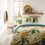 Parure de lit coton 2 personnes imprim floral sunshine