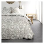 Parure de lit coton 2 personnes imprim graphique 220x240 cm