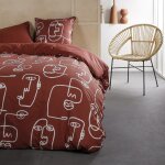 Parure de lit coton 2 personnes imprim graphique 220x240 cm