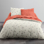 Parure de lit coton 2 personnes imprim graphique 220x240 cm