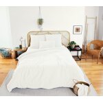 Parure de lit double gaze de coton 220 x 240 cm blanc