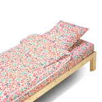 Parure de lit enfant avec couette motif fleurs 90x190cm