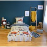 Parure de lit enfant pompier 140 x 200 cm