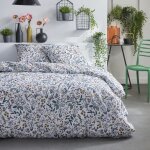 Parure de lit imprim floral coton 220x240 cm