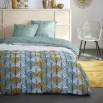 Parure de lit imprim gomtrique coton 220x240 cm