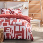 Parure de lit imprim graphique coton 220x240 cm