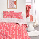 Parure de lit imprim graphique coton 260x240cm