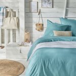 Parure de lit imprim rayures coton 240x220cm
